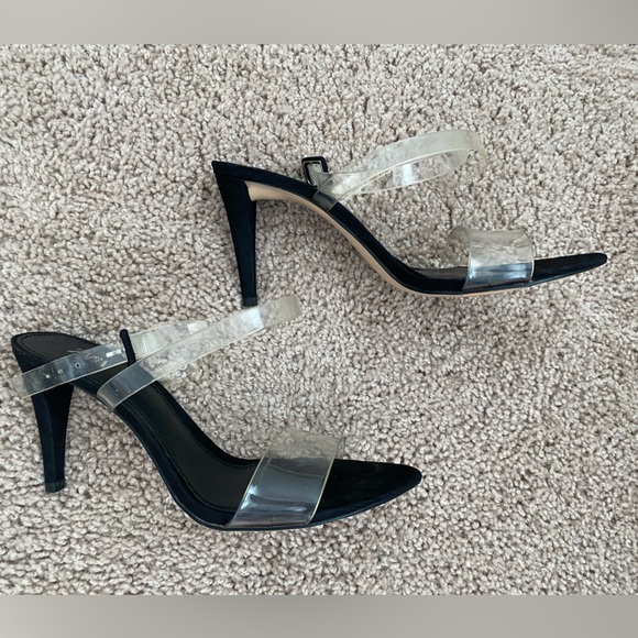 ZARA High Heels Clear Straps Black Sandals size 37 6.5 worn once comfy sexy - Picture 2 of 16